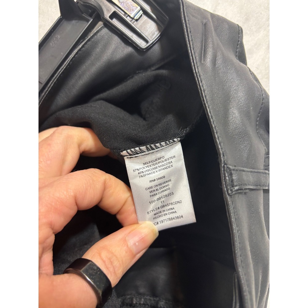 GB Black Faux Leather Skinny Pants High Rise Size 11 GB4576CDN2 NEW - Picture 8 of 11
